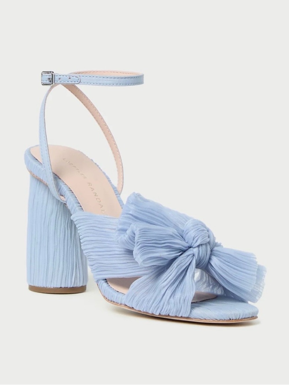 Loeffler Randall Camellia Blue Pleated Bow Heel Size 8.5 🦋🦋🦋